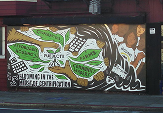 brown and green graffiti wall